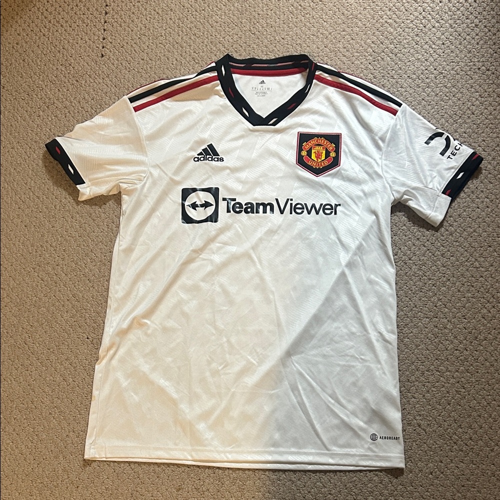Adidas Manchester United White and Black Jersey